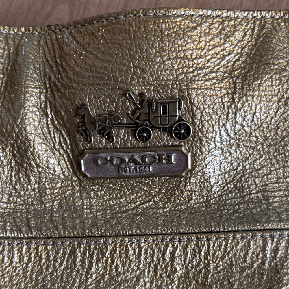 Coach Metallic Gold Shoulder Bag - Picture 2 of 4
